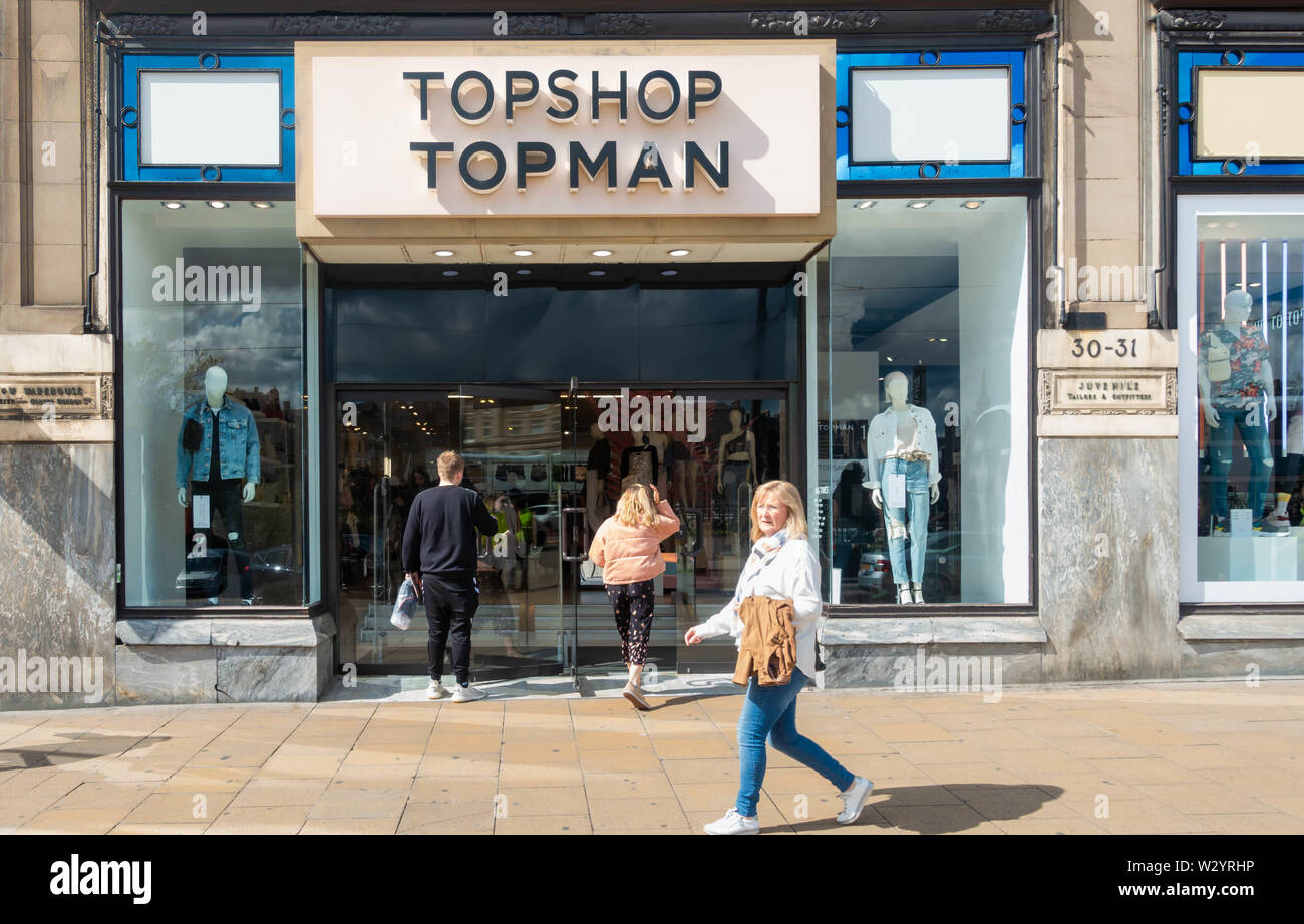 Topshop, Topman store on Princes street in Edinburgh, Scotland Stock Photo  - Alamy