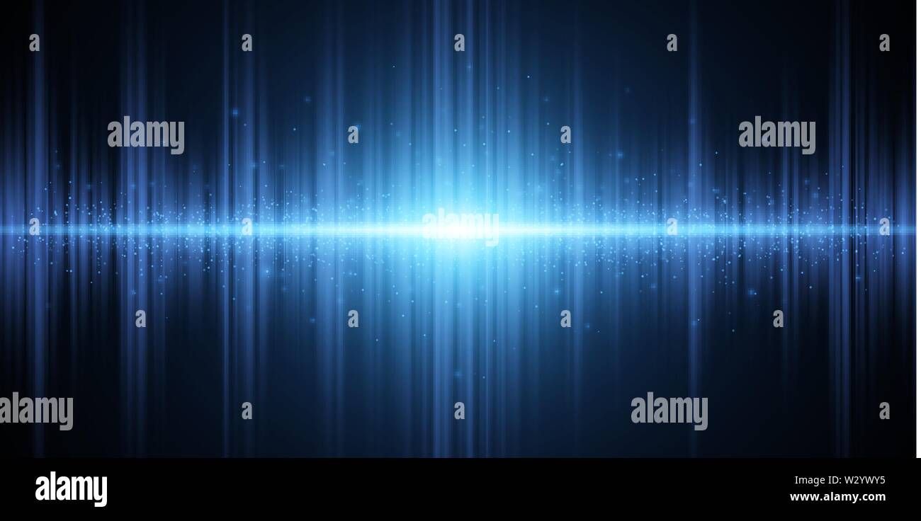 Glowing blue lights on a black background Vector Image