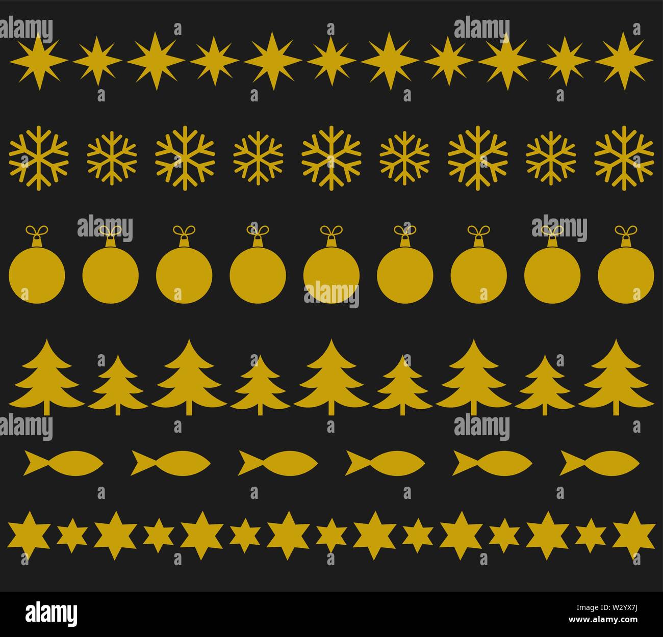 Christmas gold ornament decorative pattern. Vector illustration. Stock Vector