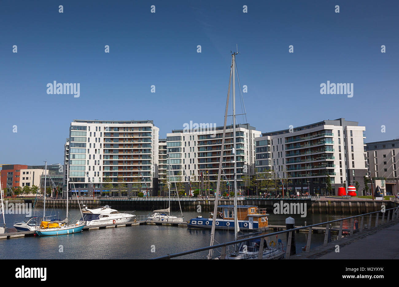 Ireland, North, Belfast, Titanic Quarter, Modern riverside apartment