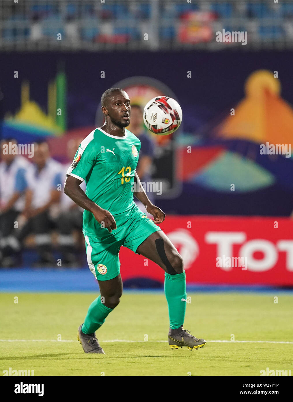 July 10, 2019 - Cairo, Senegal, Egypt - FRANCE OUT July 10, 2019: Alfred John Momar Ndiaye of Senegal during the 2019 African Cup of Nations match between Senegal and Benin at the 30 June Stadium in Cairo, Egypt. Ulrik Pedersen/CSM. Stock Photo