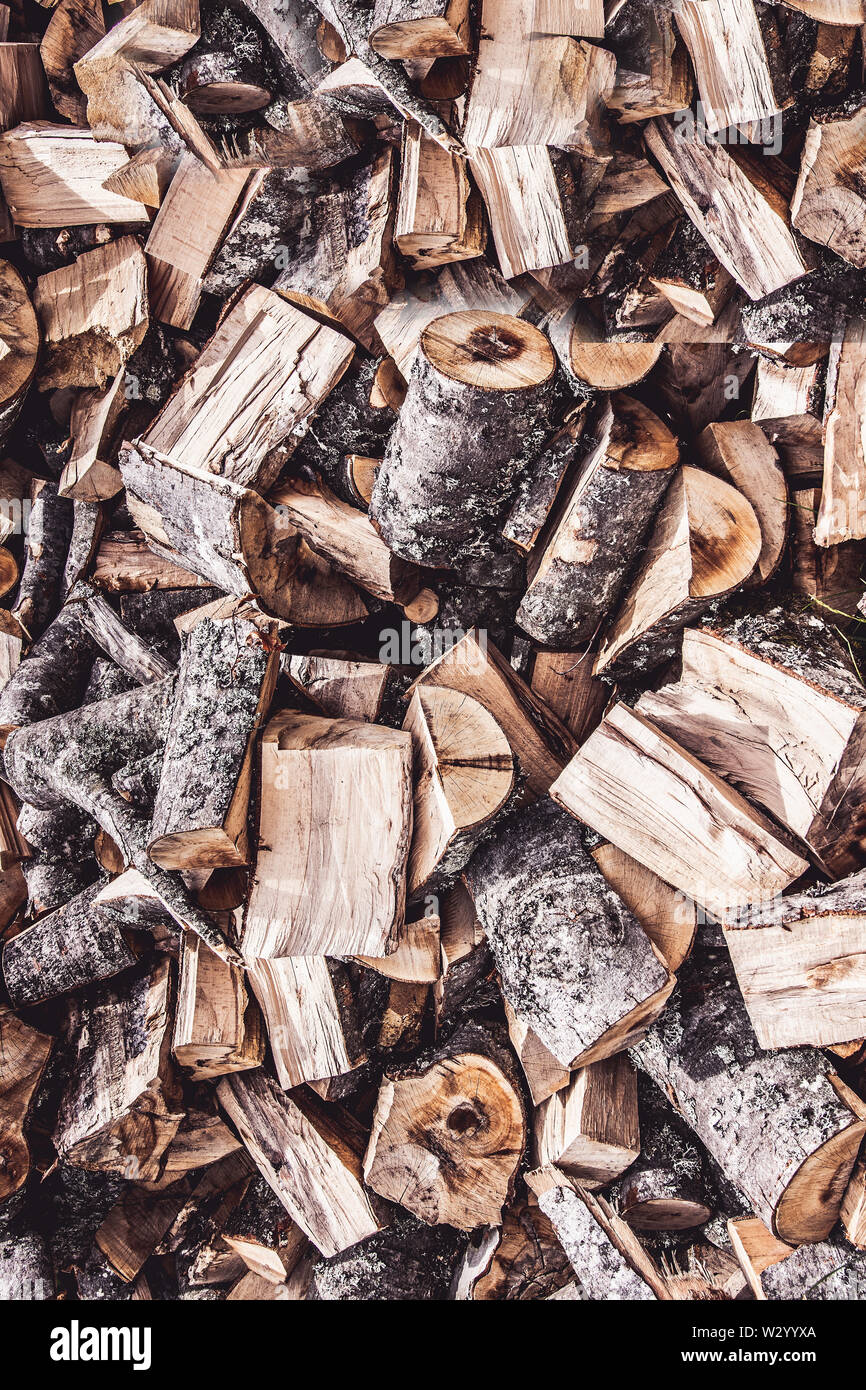 Chopped Fire Wood Logs Stack Pile Abstract Background Stock Photo - Alamy