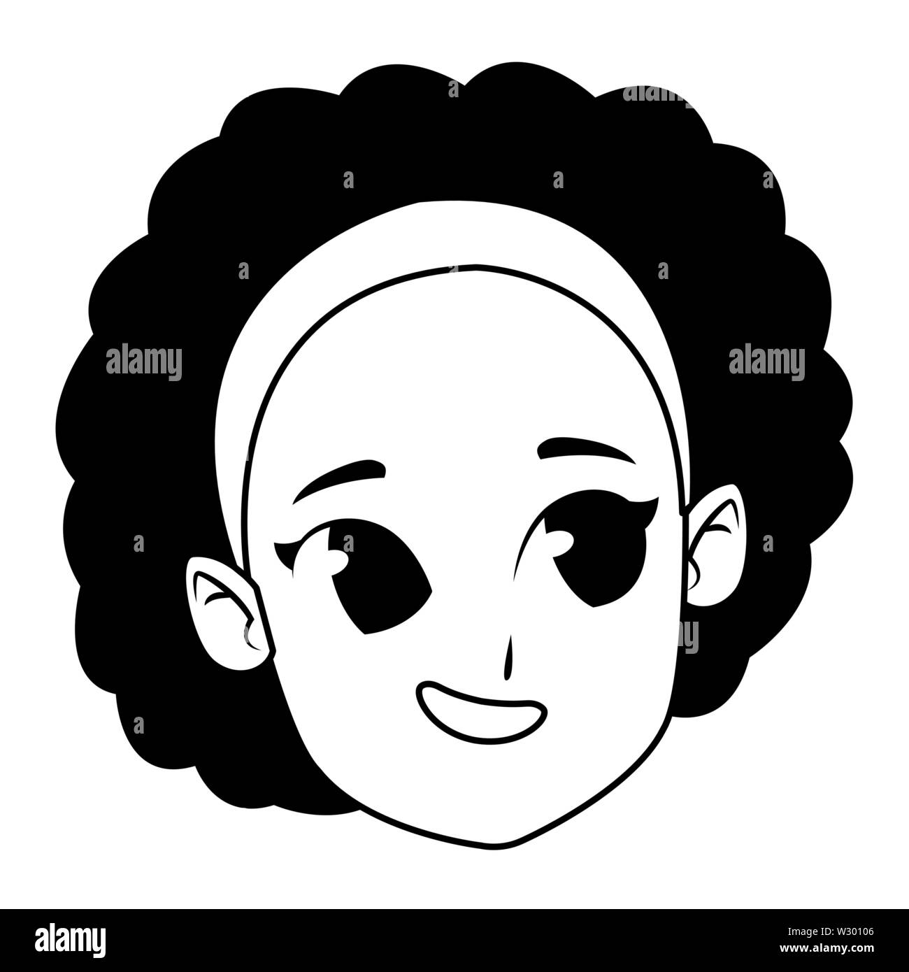 girl smiling and happy in black and white Stock Vector Image & Art - Alamy
