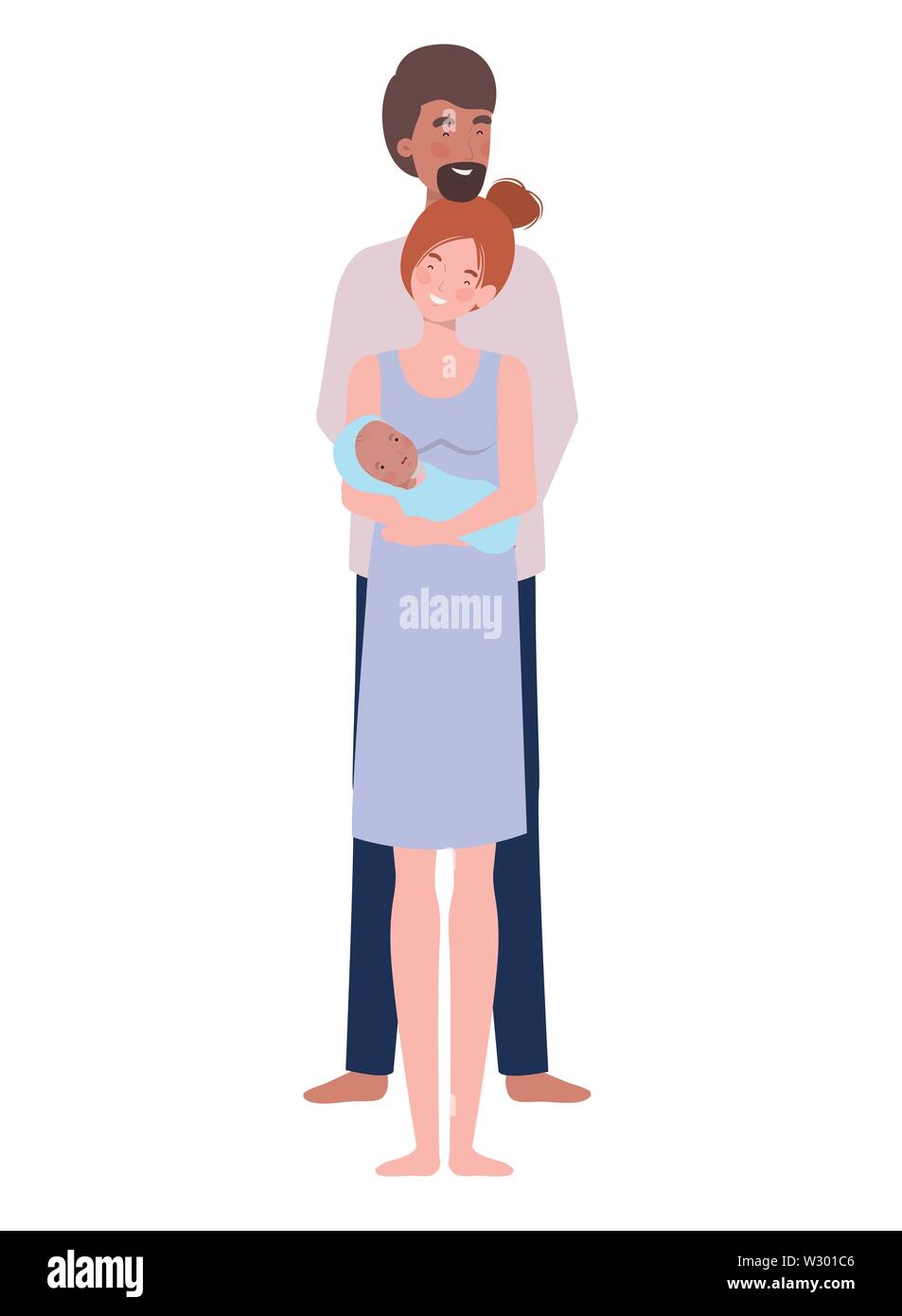 woman and man with newborn baby Stock Vector Image & Art - Alamy