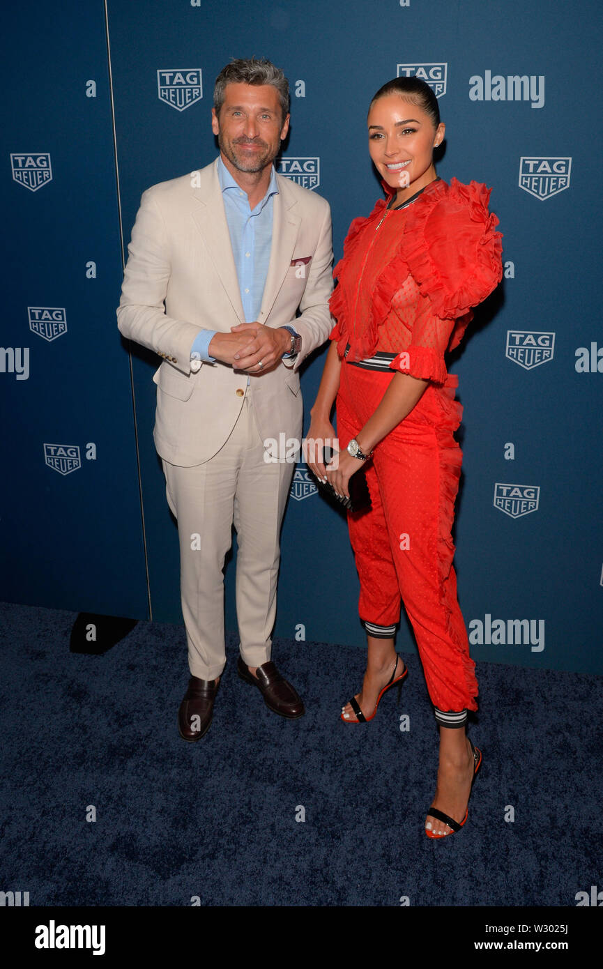 NEW YORK, NY - JULY 10: Patrick Dempsey and Olivia Culpo attend TAG Heuer Celebrates 50 Years of the iconic Monaco Timepiece at Cipriani Broadway on J Stock Photo