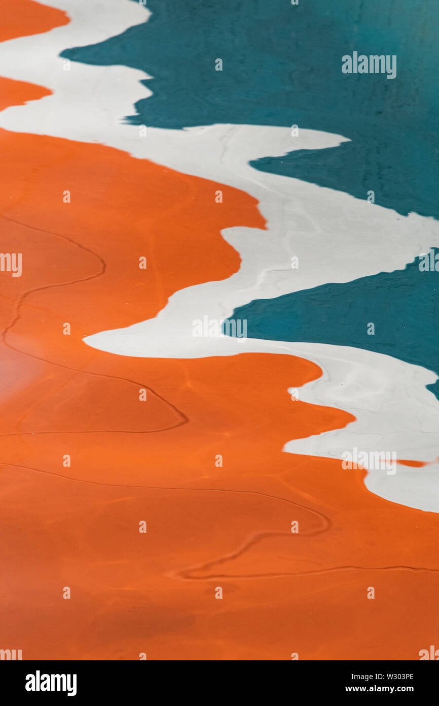 Teal and orange abstract reflections Stock Photo