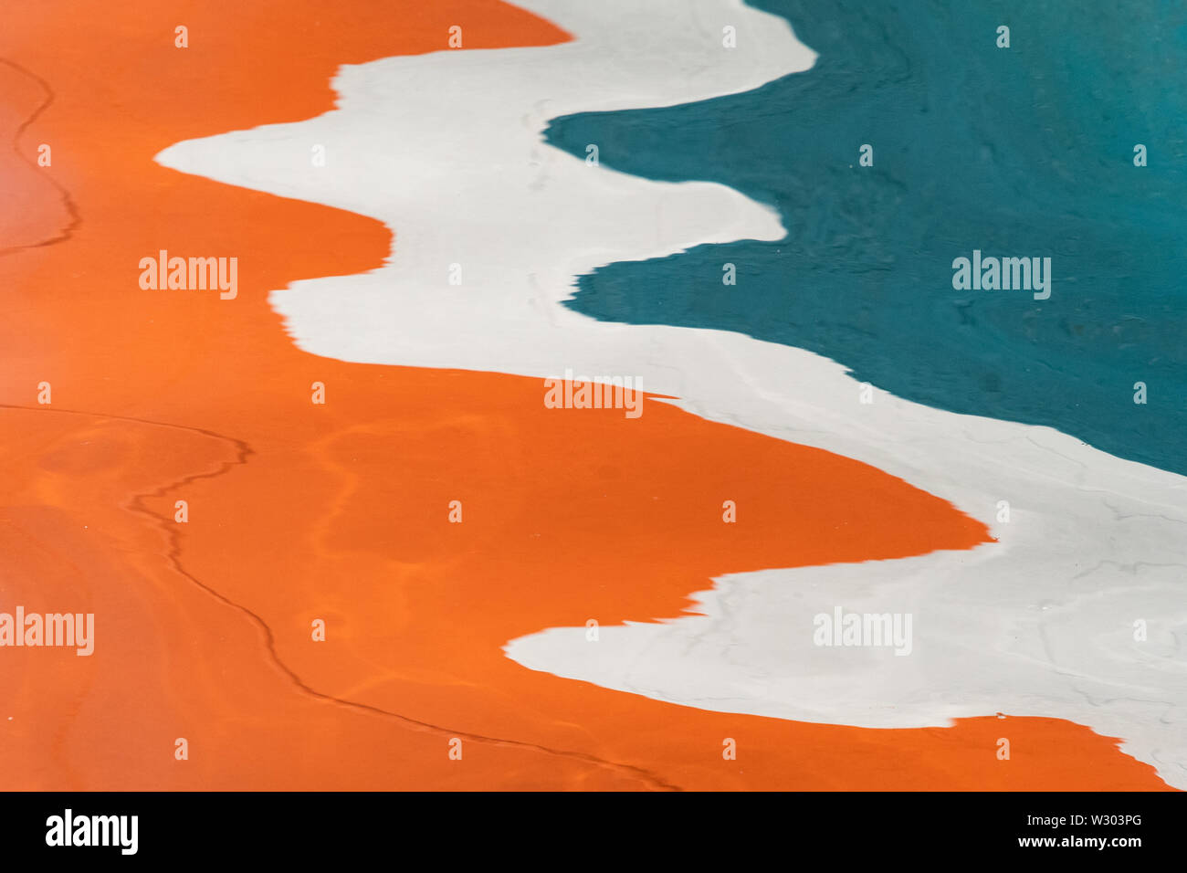 Teal and orange abstract reflections Stock Photo