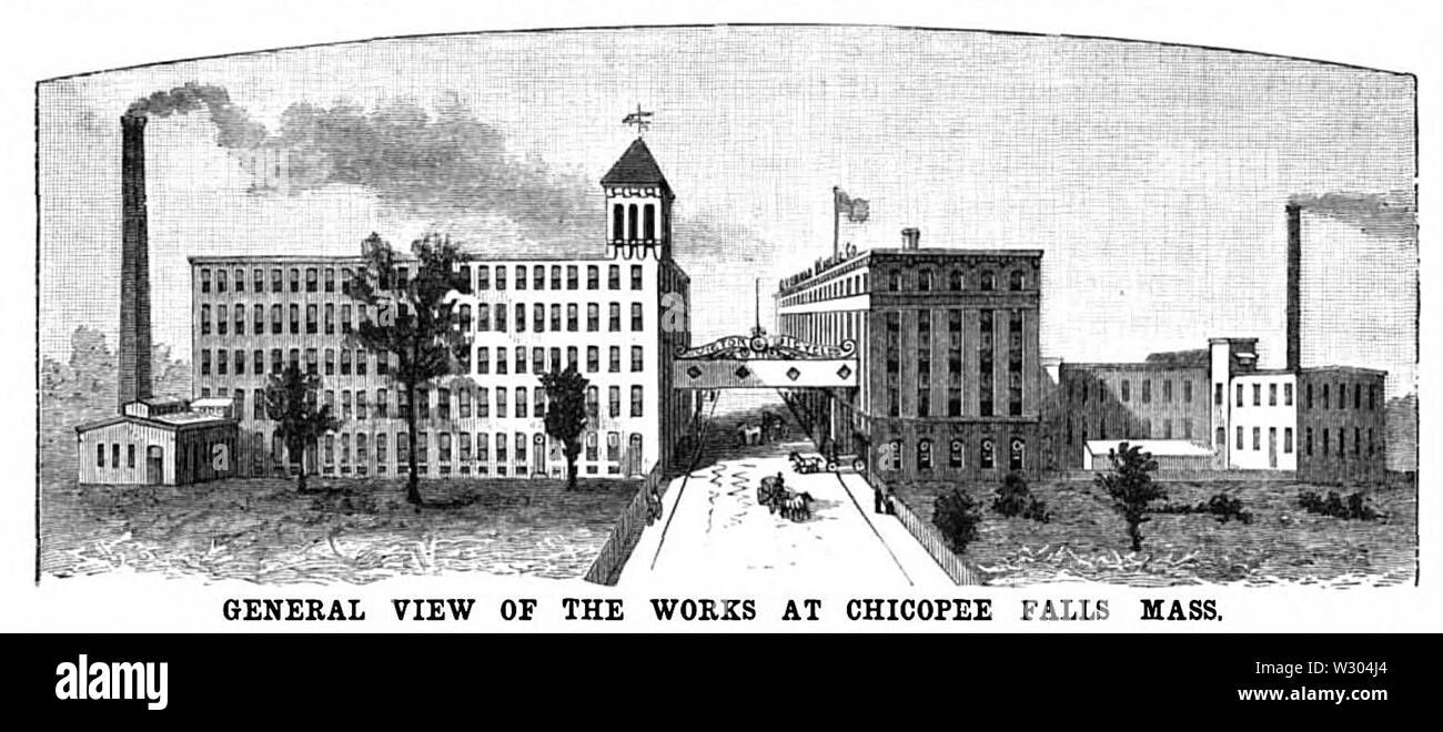 Overman wheel company factory chicopee falls ma 1891 sci american Stock Photo