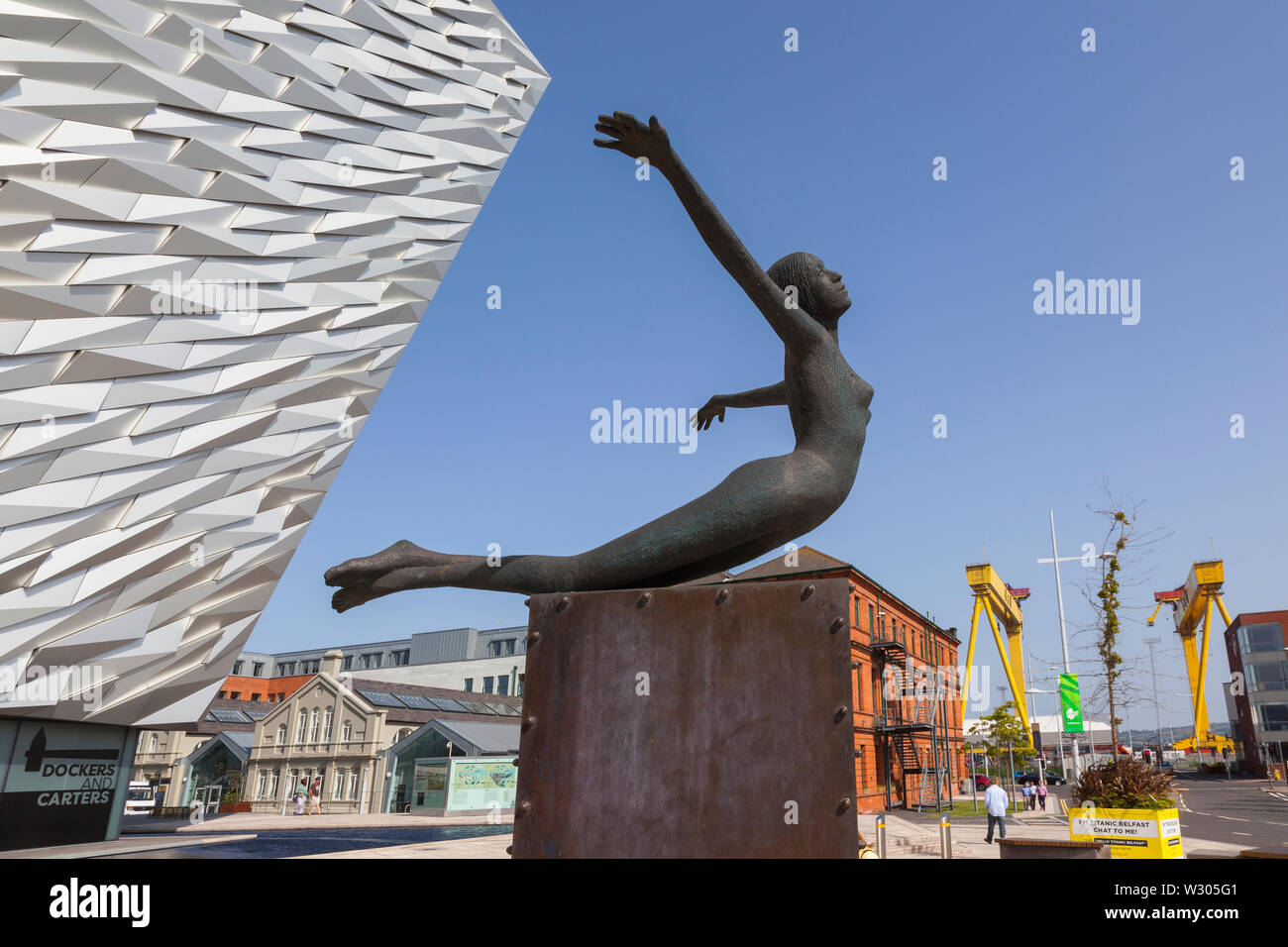 Ireland, North, Belfast, Titanic Quarter, Visitor centre designed by