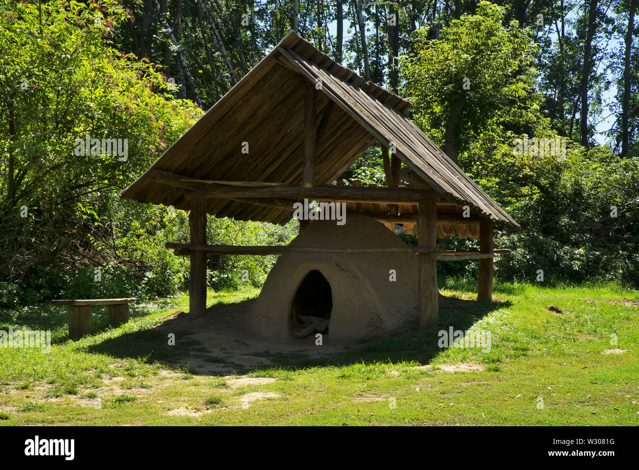 Ancient oven in Biskupin. Poland Stock Photo