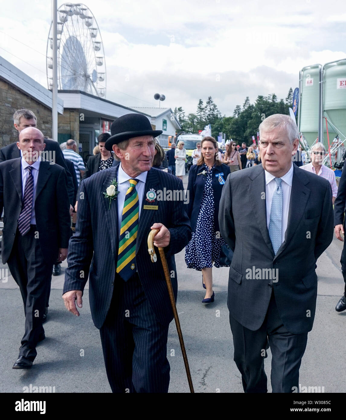 Prince Andrew, Duke of York visits the showground on the final day of the 161st Great Yorkshire Show.Great Yorkshire Show is held annually on 9 - 11 July and celebrates the farming and agricultural community. Stock Photo