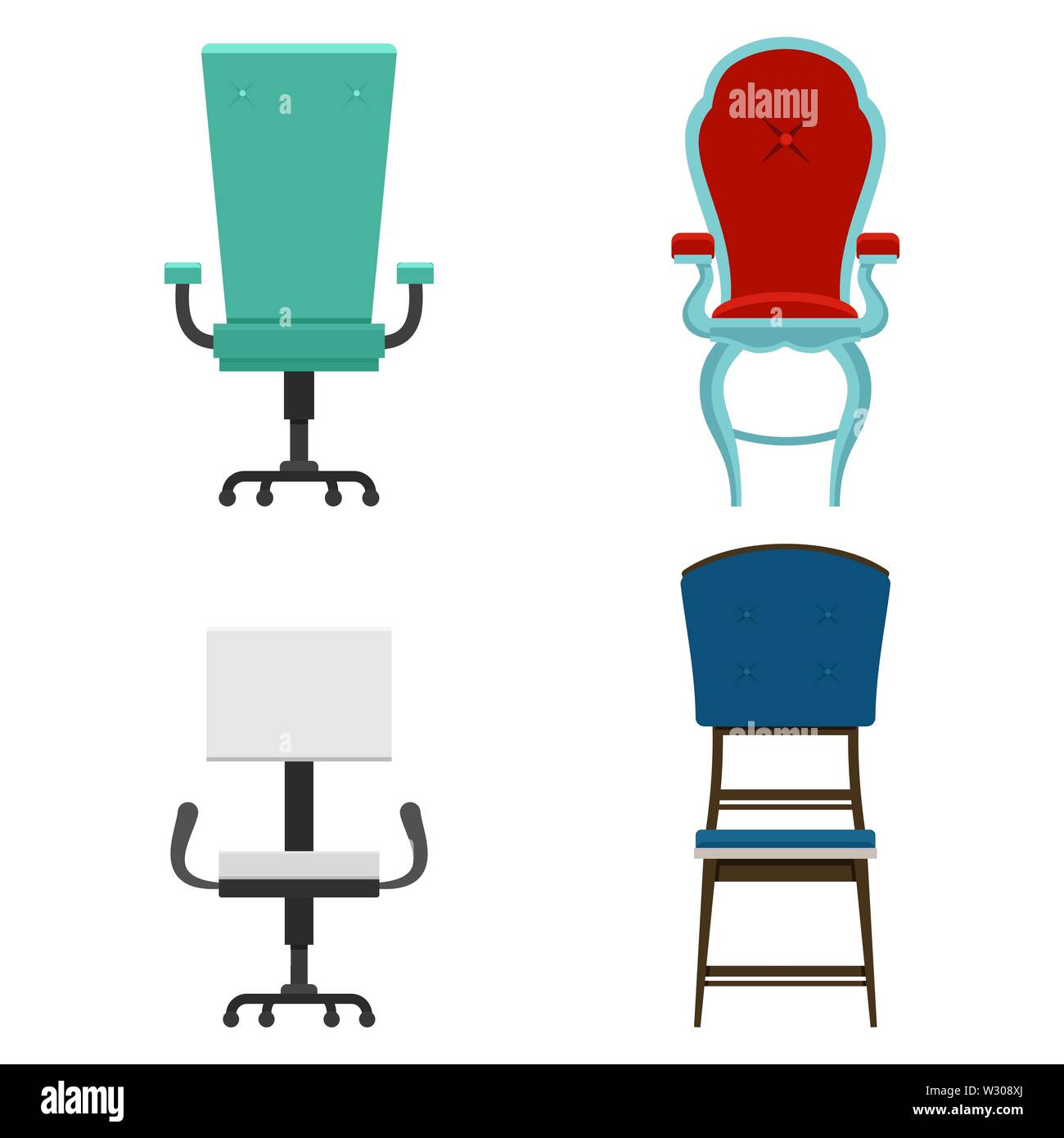 A Set Of Furniture For The Room Chairs In Different Styles Vector