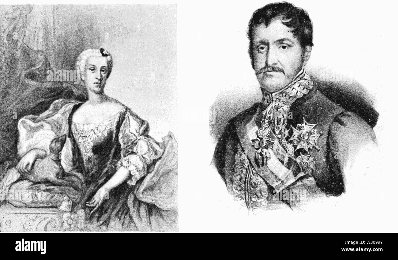 PSM V61 D464 Elisabeth farnese and don carlos of the house of habsburg Stock Photo