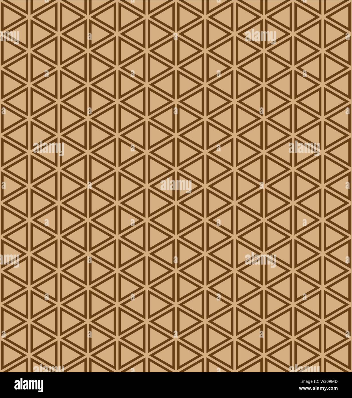 Seamless pattern.Base grid Mitsukude for japanese patterns Kumiko.Brown