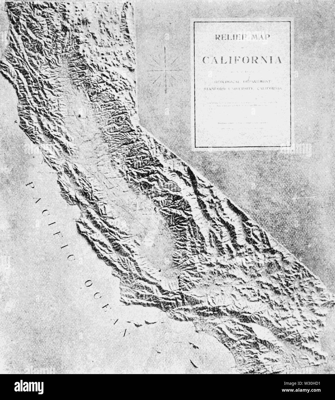 Map of california Black and White Stock Photos & Images Alamy