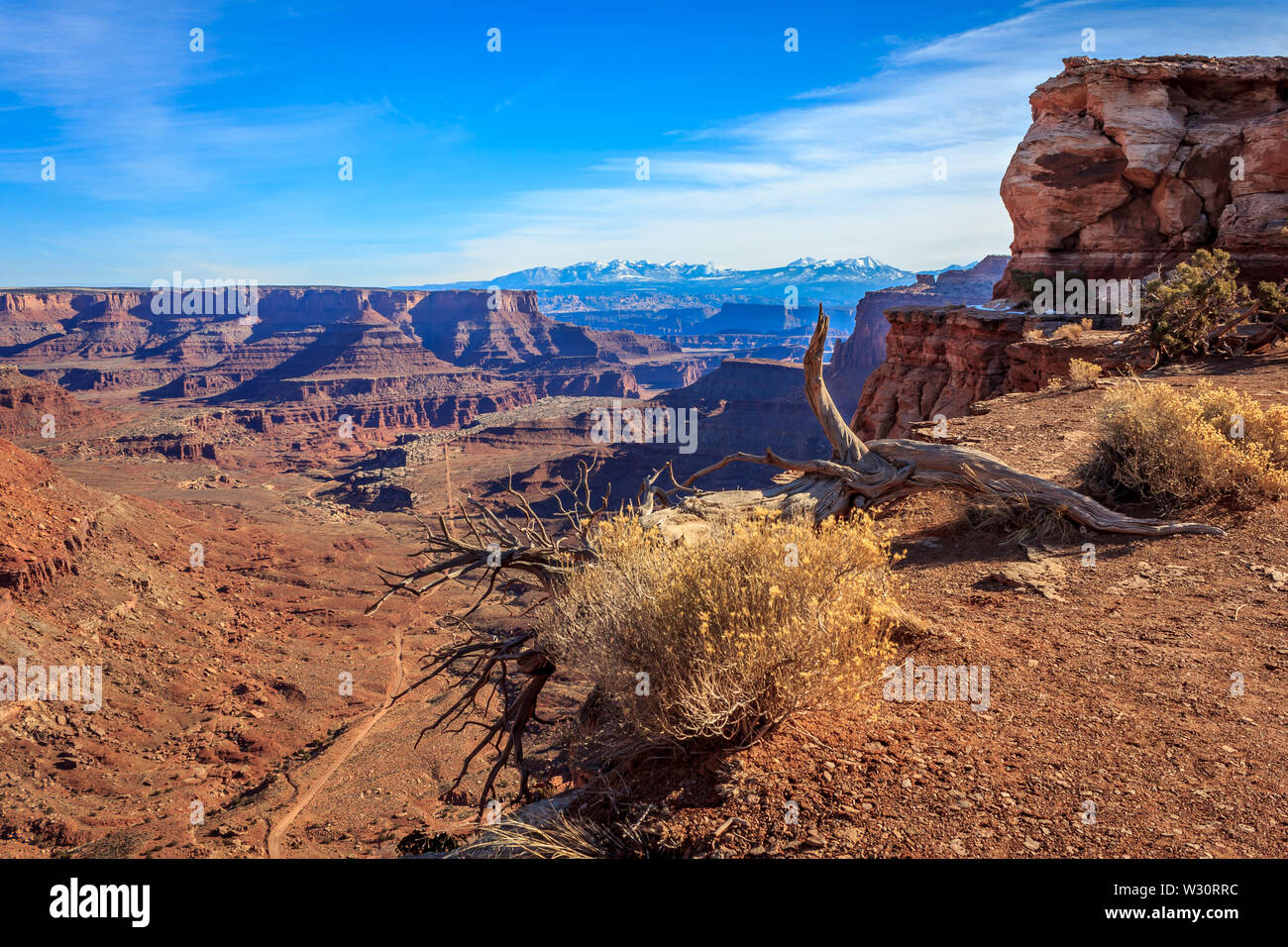 Looking back towards Moab, UT in Canyonlands National Park, USA Stock Photo