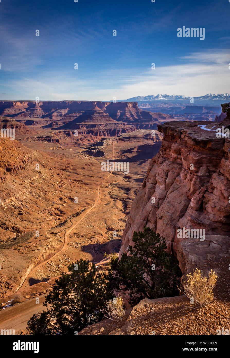 Looking back towards Moab, UT in Canyonlands National Park, USA Stock Photo