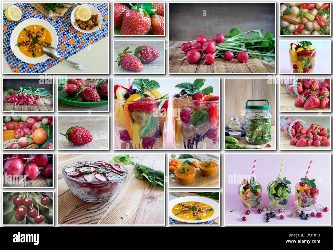 Healthy food collage hi-res stock photography and images - Alamy