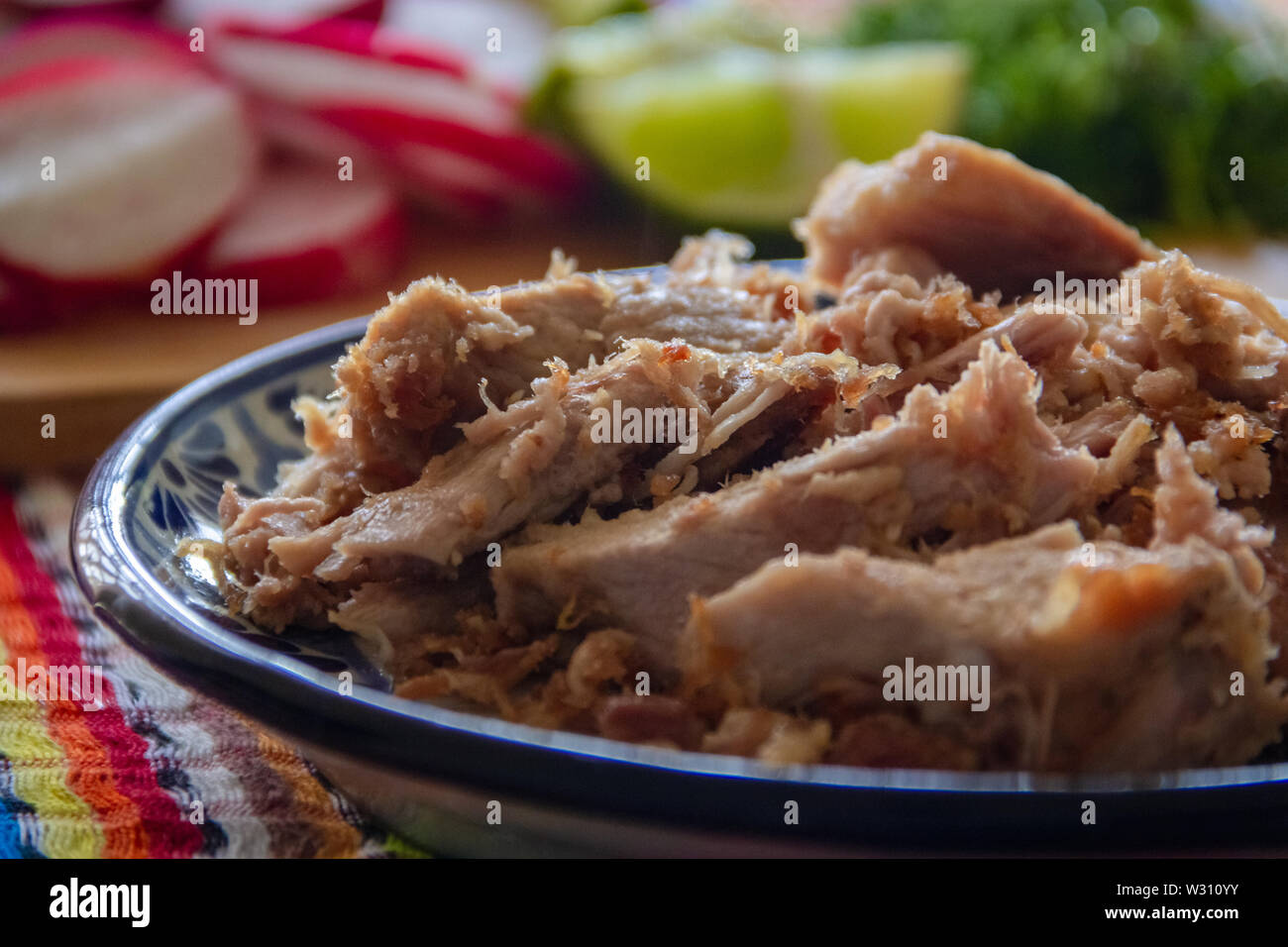 CarnitasPork Carnitas, plate of traditional carnitas of Puebla Stock