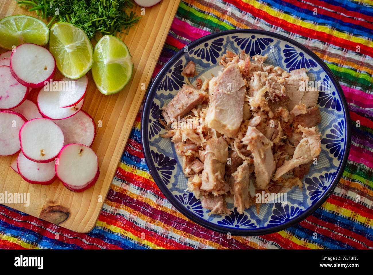 CarnitasPork Carnitas, plate of traditional carnitas of Puebla Stock