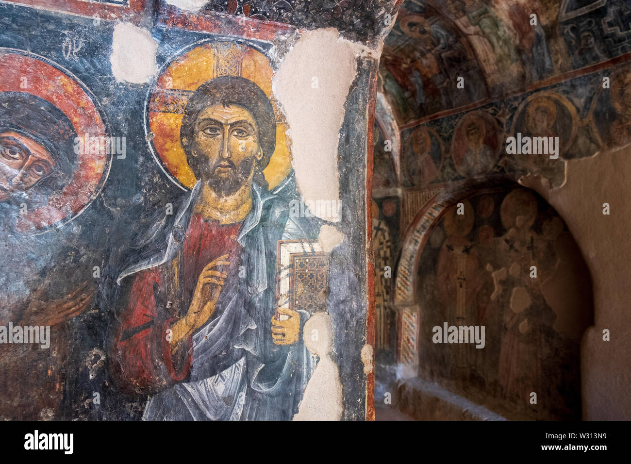 Byzantine frescoes in Panagia Kera church, Kritsa Stock Photo - Alamy