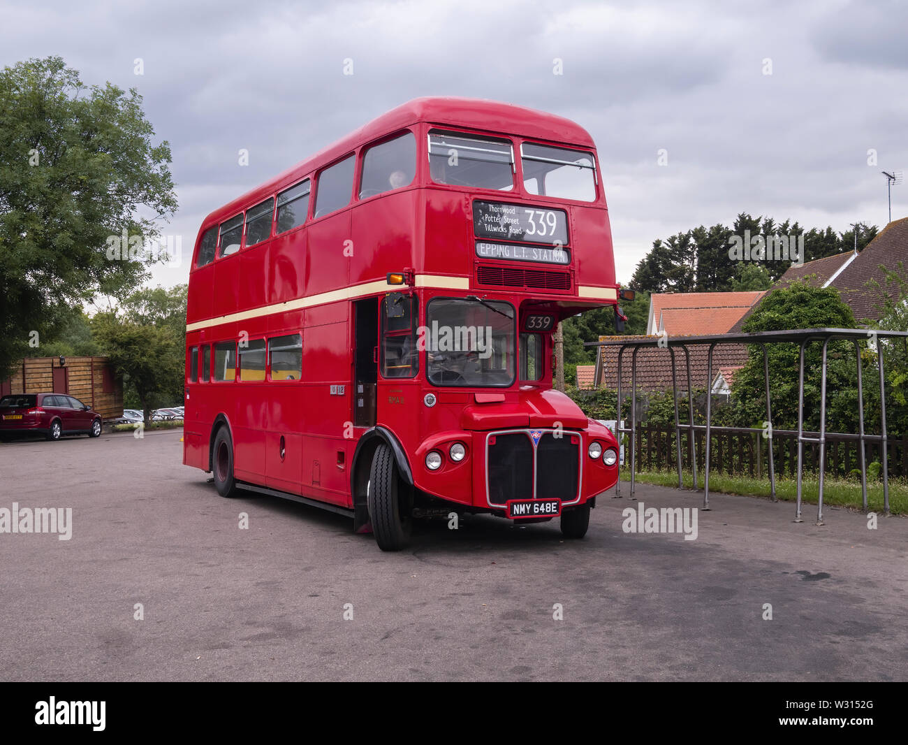 An ex London transport double decker red routemaster bus at North Weald ...