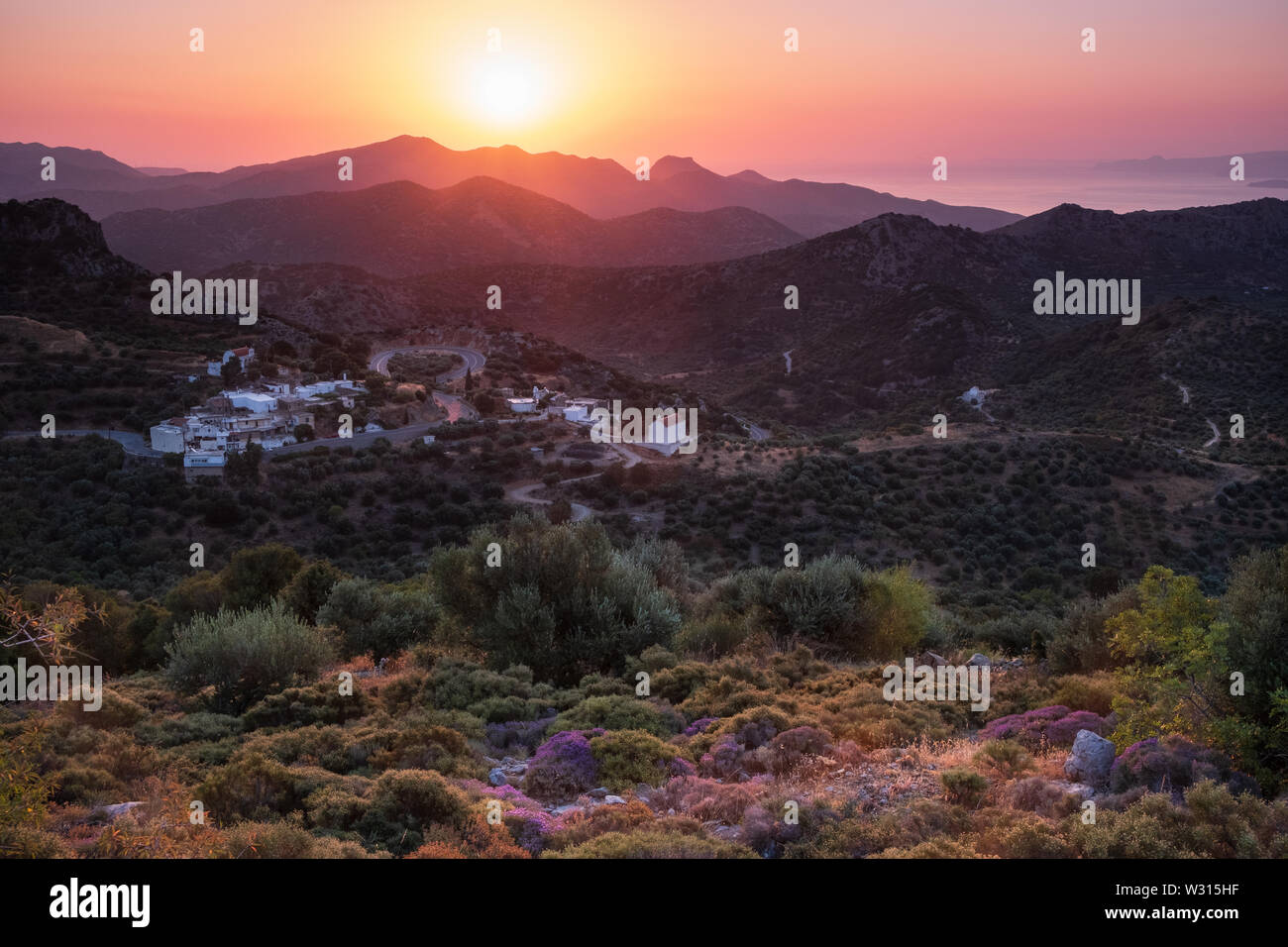 Sunrise over Dikti mountain range in Crete Stock Photo Alamy