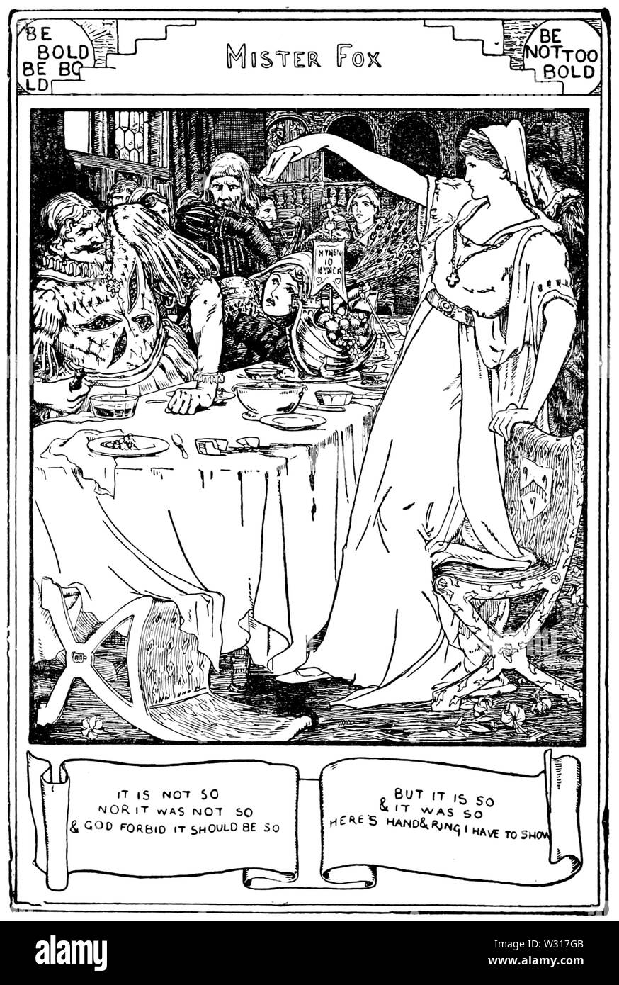 Page 157 illustration in English Fairy Tales Stock Photo