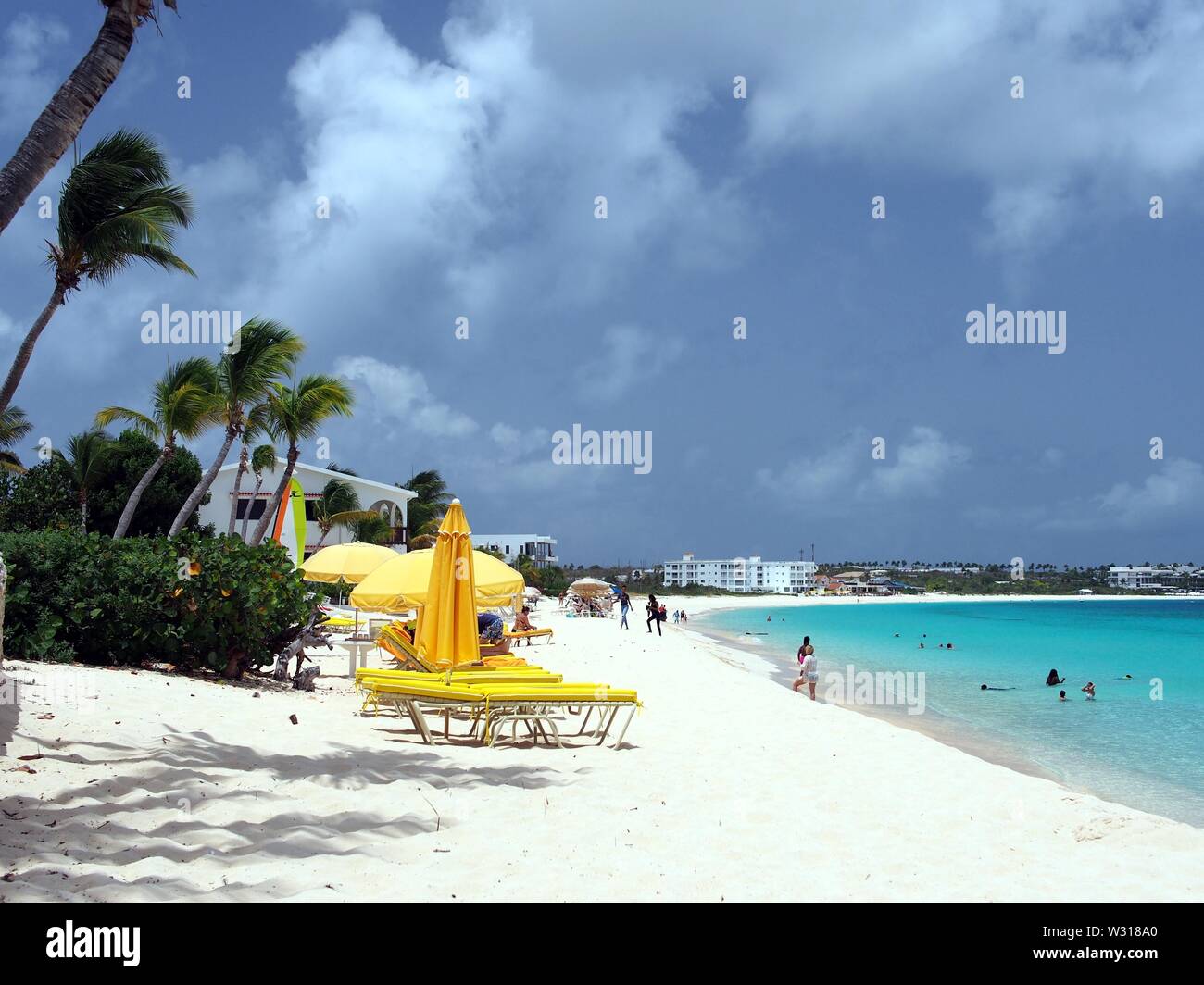 View Of Meads Bay Looking West To The Four Seasons Far Right Anguilla Bwi Stock Photo Alamy