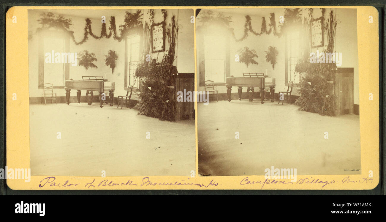 Parlor of the Black Mountain House, Campton Village, NH, by E J Young