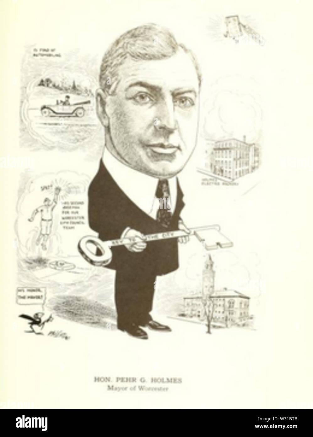 Pehr G Holmes in caricature Stock Photo