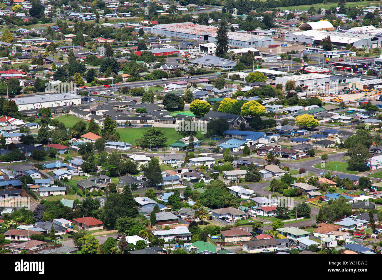 Rotorua city by the lake, New Zealand Stock Photo