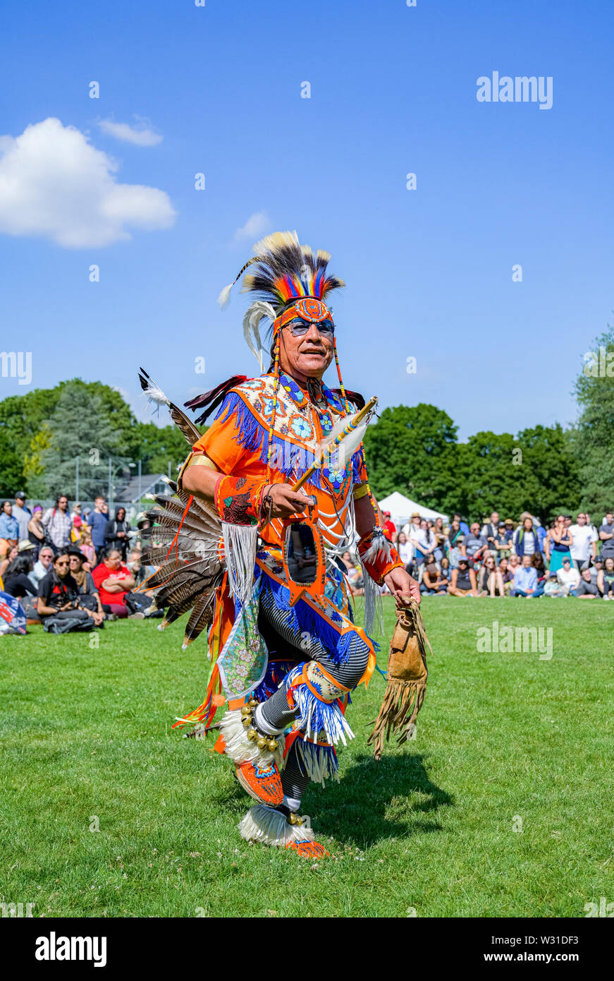 Pow wow dancer at National Indigenous Day Celebration, Trout Lake