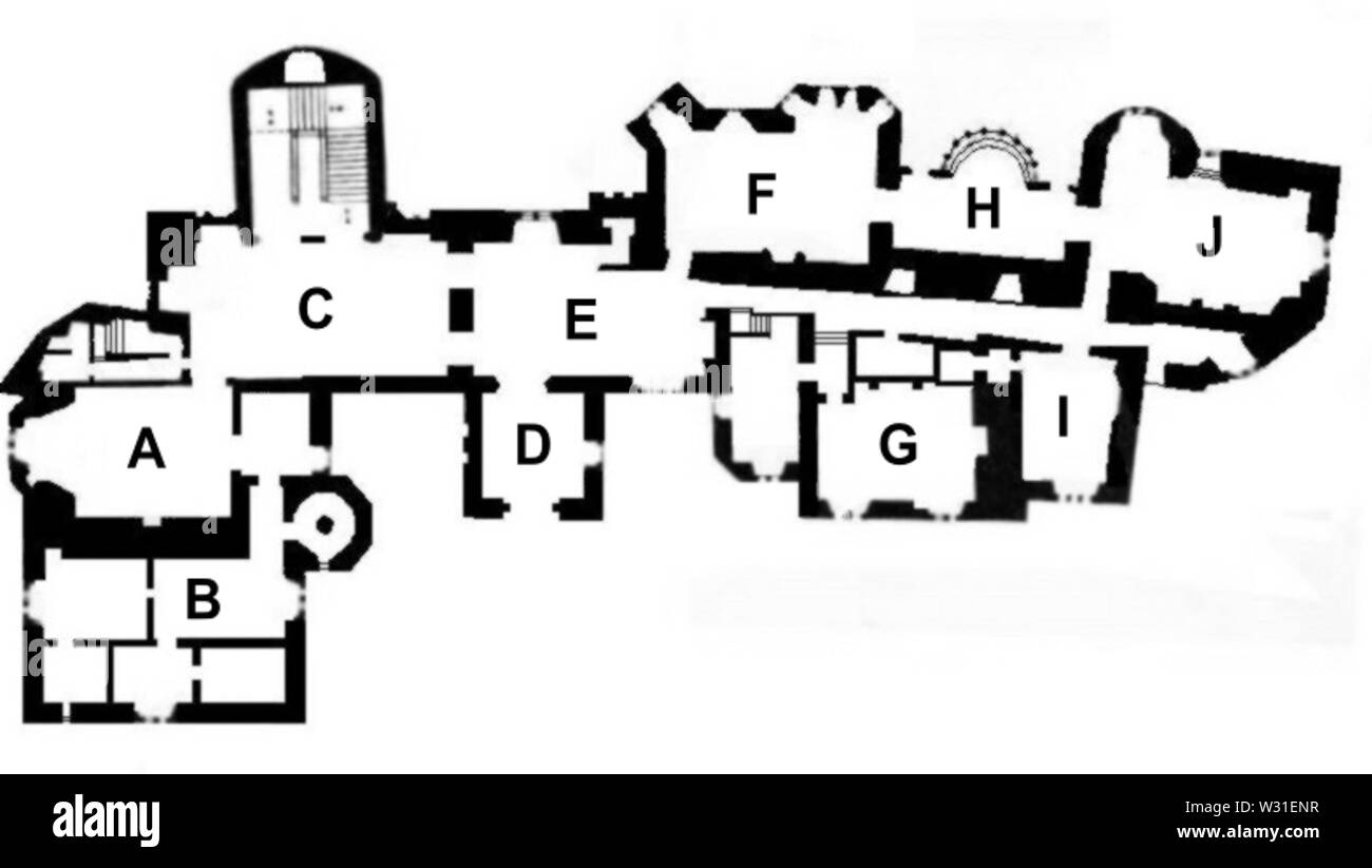 Plan of Dunster Castle, post1860s Stock Photo Alamy