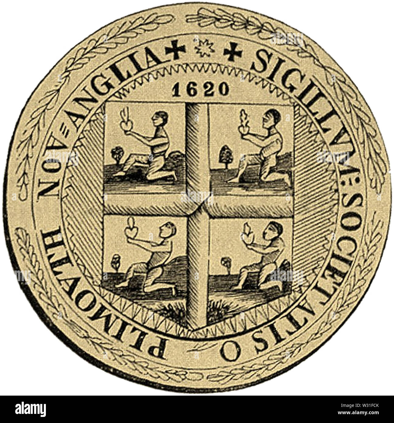 Plymouth Colony seal Stock Photo