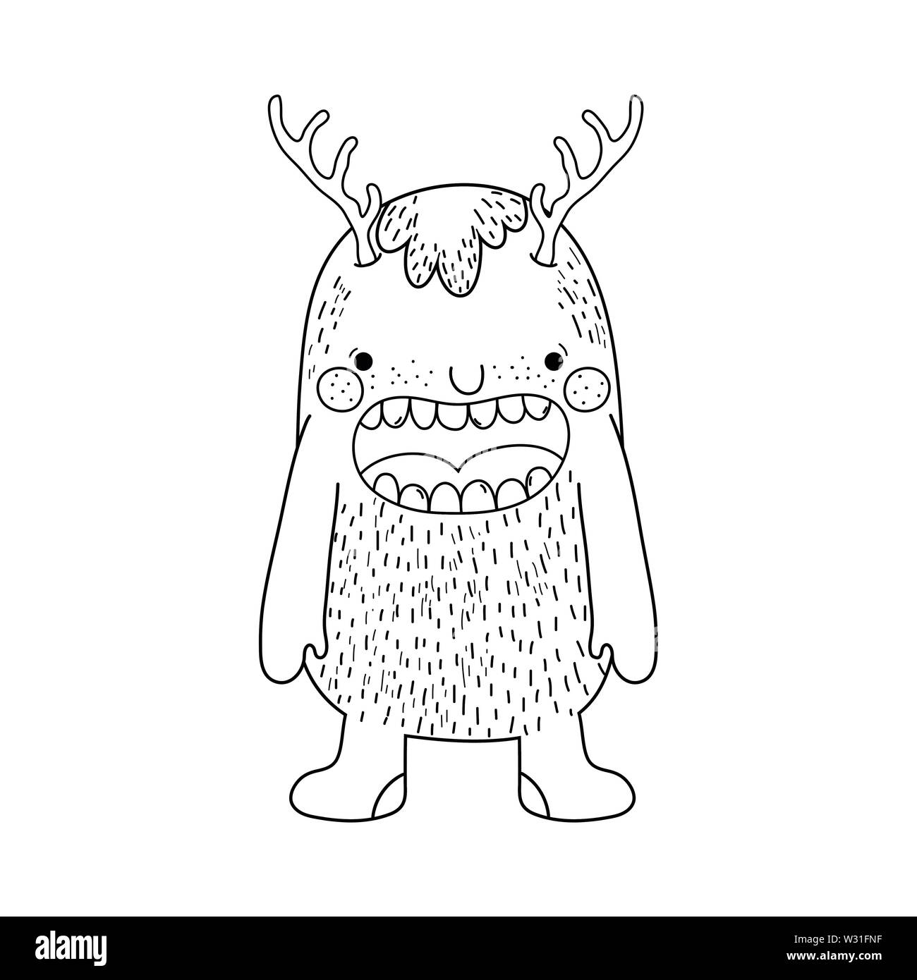 fairytale monster character icon vector illustration design Stock Vector