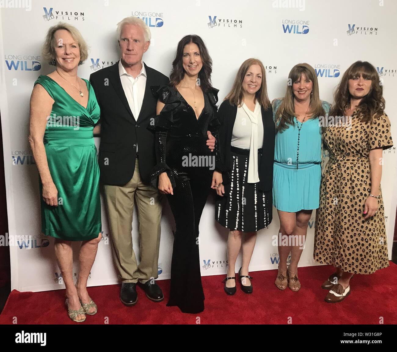 July 11, 2019 - Hollywood, California, U.S. - I16054CHW.Vision Films Presents The Los Angeles Premiere Of ''Long Gone Wild'' .Laemmle Monica Film Center, Santa Monica, California, USA .07/10/2019 .MICHELE WOLPE - EXECUTIVE PRODUCER, WILLIAM NEAL - WRITER/PRODUCER/DIRECTOR AND RACHEL WEIL - PRODUCER AND LORI MARINO, PHD - PRESIDENT OF THE WHALE SANCTUARY PROJECT, LISE ROMANOFF - CEO OF VISION FILMS, KRISTEN BEDNO - DIRECTOR OF VISION FILMS - DOMESTIC DISTRIBUTION AND MARKETING.Â©Clinton H.Wallace/Photomundo International/  Photos Inc  (Credit Image: © Clinton Wallace/Globe Photos via ZUMA Wire) Stock Photo