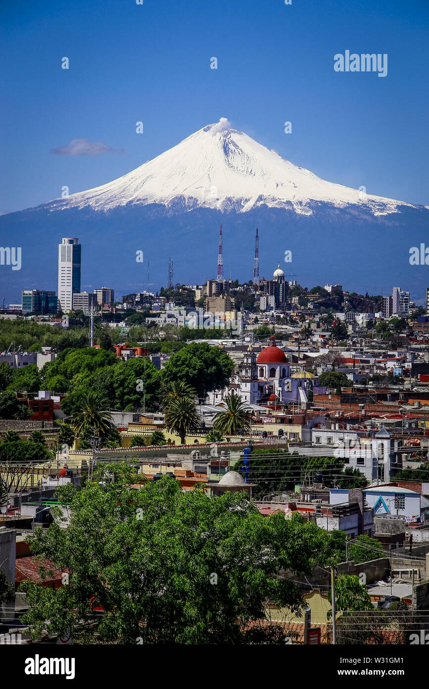 Aerial view of the city Puebla, Mexico Stock Photo