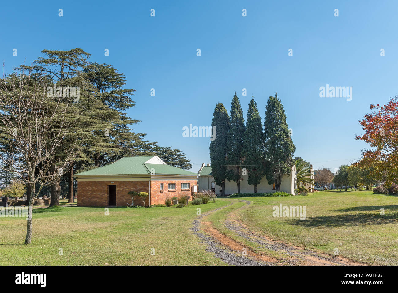 CAROLINA, SOUTH AFRICA - MAY 2, 2019: The Church Hall and ablution facilities of the Dutch Reformed Church, in Carolina, in the Mpumalanga Province Stock Photo