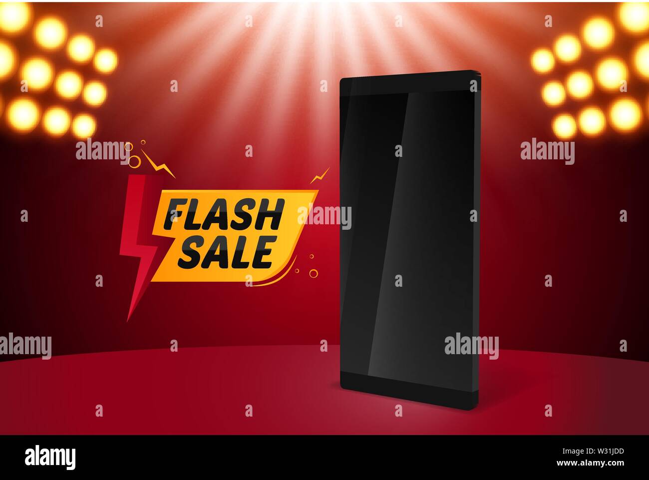 Flash Sale Mobile Illustration Vector Background Stock Vector