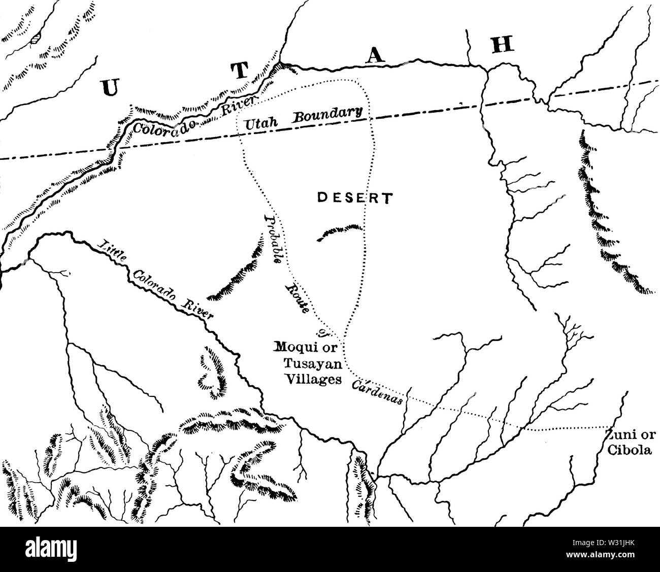 Probable Route of Cardenas BHoU-p5 Stock Photo - Alamy
