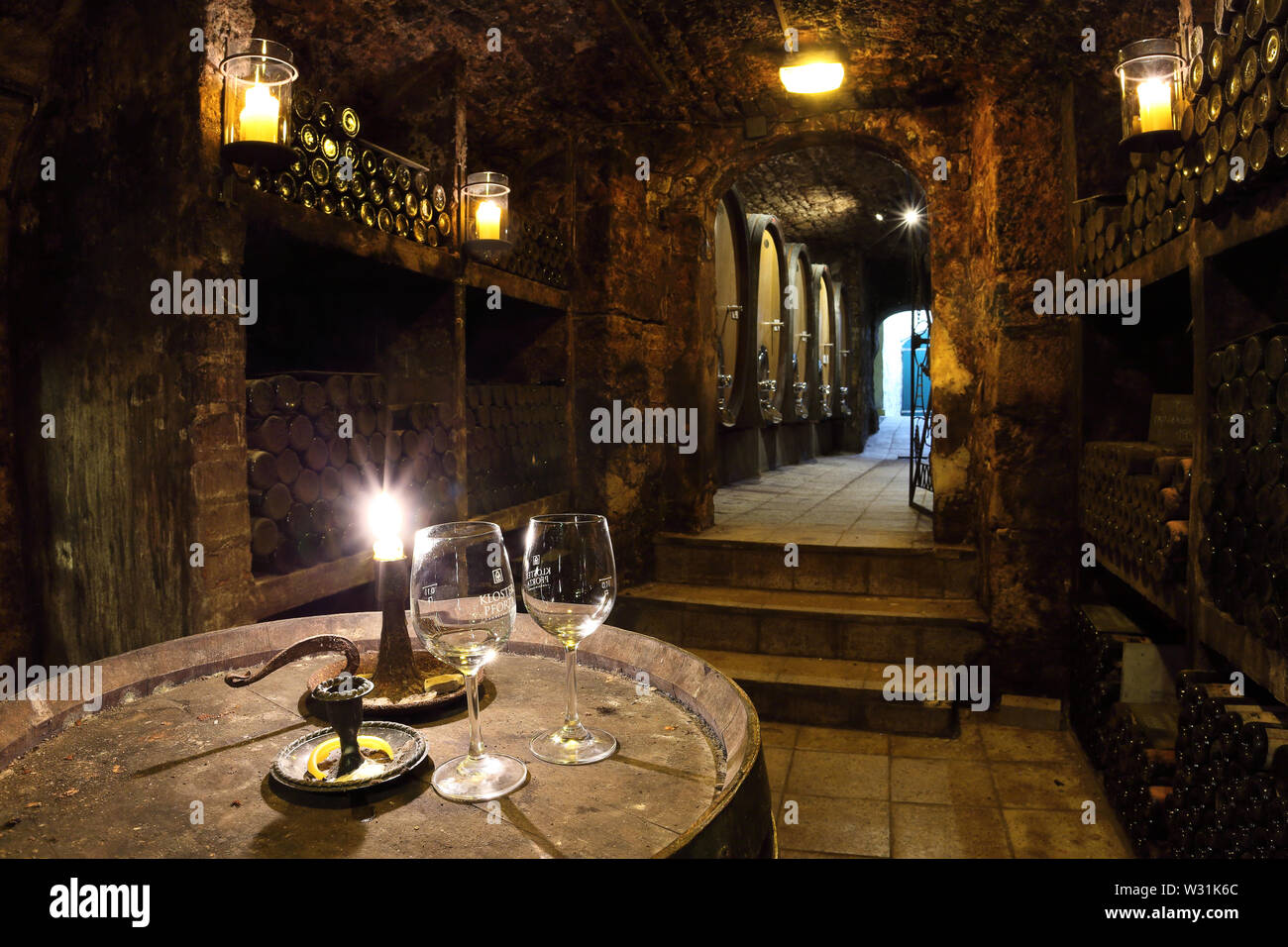 Wine cellar in Kloster Pforta East Germany Stock Photo