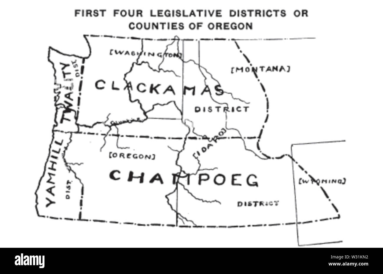 Provisional Government of Oregon map Stock Photo Alamy