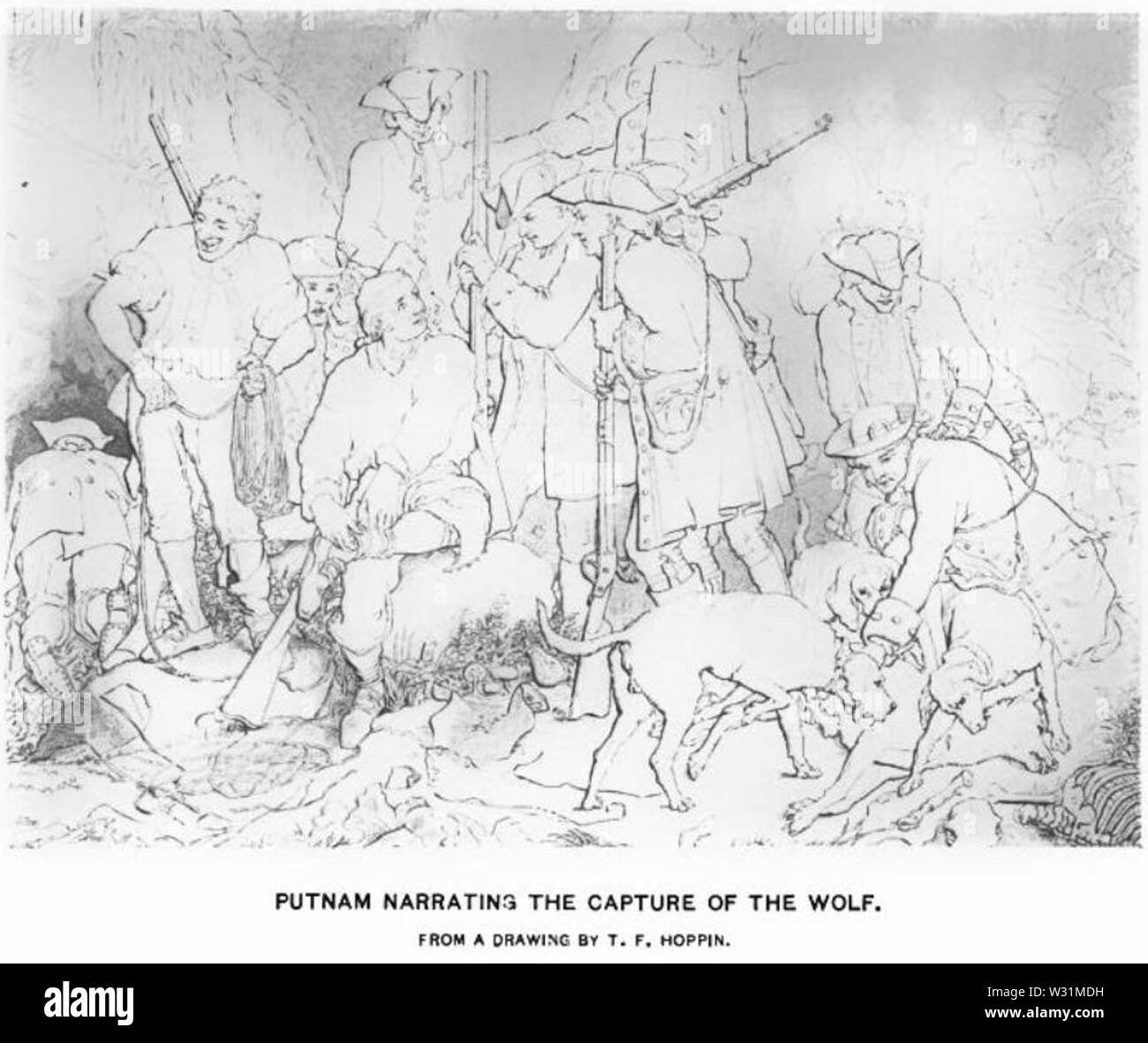 Putnam Narrating the Capture of the Wolf Stock Photo