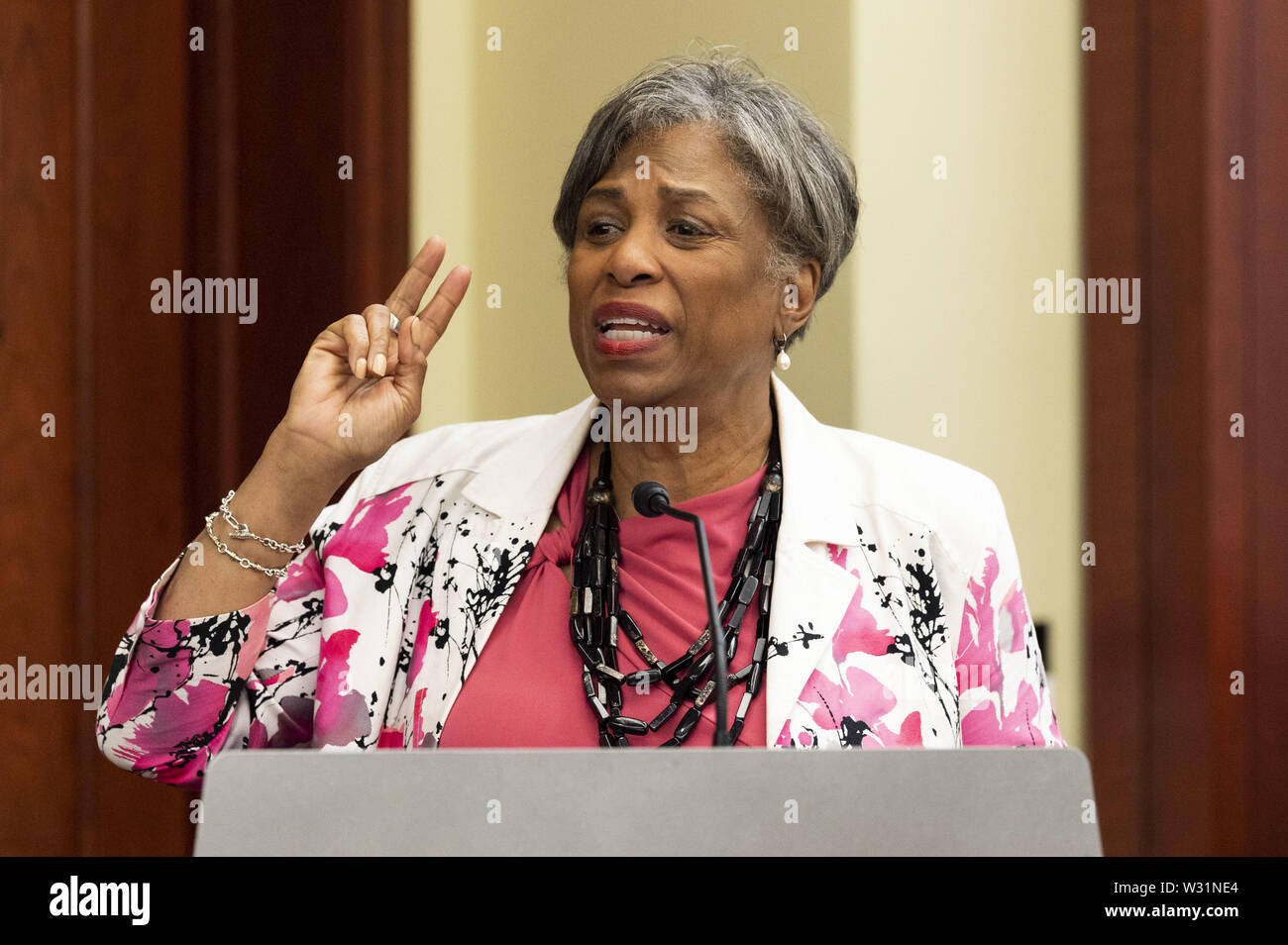 Washington, D.C, USA. 11th July, 2019. U.S. Representative BRENDA LAWRENCE (D-MI) speaking at the Black Maternal Health Caucus Stakeholder Summit at the Capitol in Washington, DC on July 11, 2019. Credit: Michael Brochstein/ZUMA Wire/Alamy Live News Stock Photo
