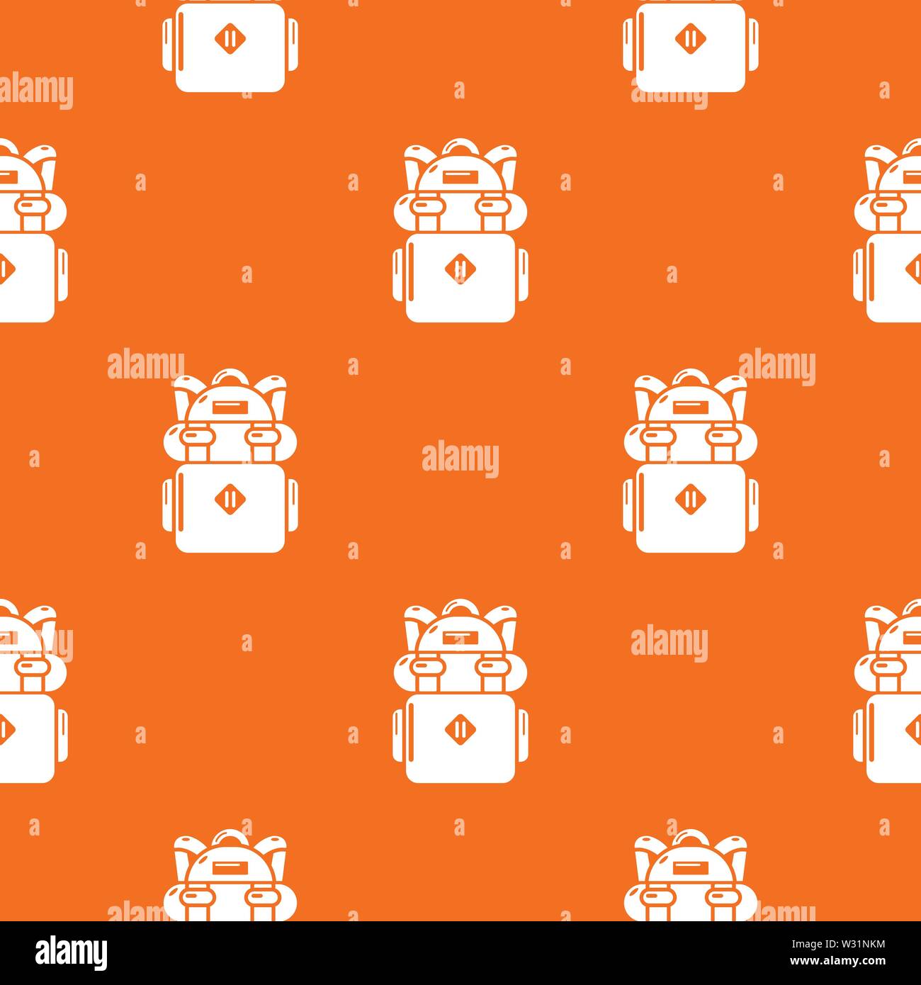 Backpack hiking pattern vector orange Stock Vector