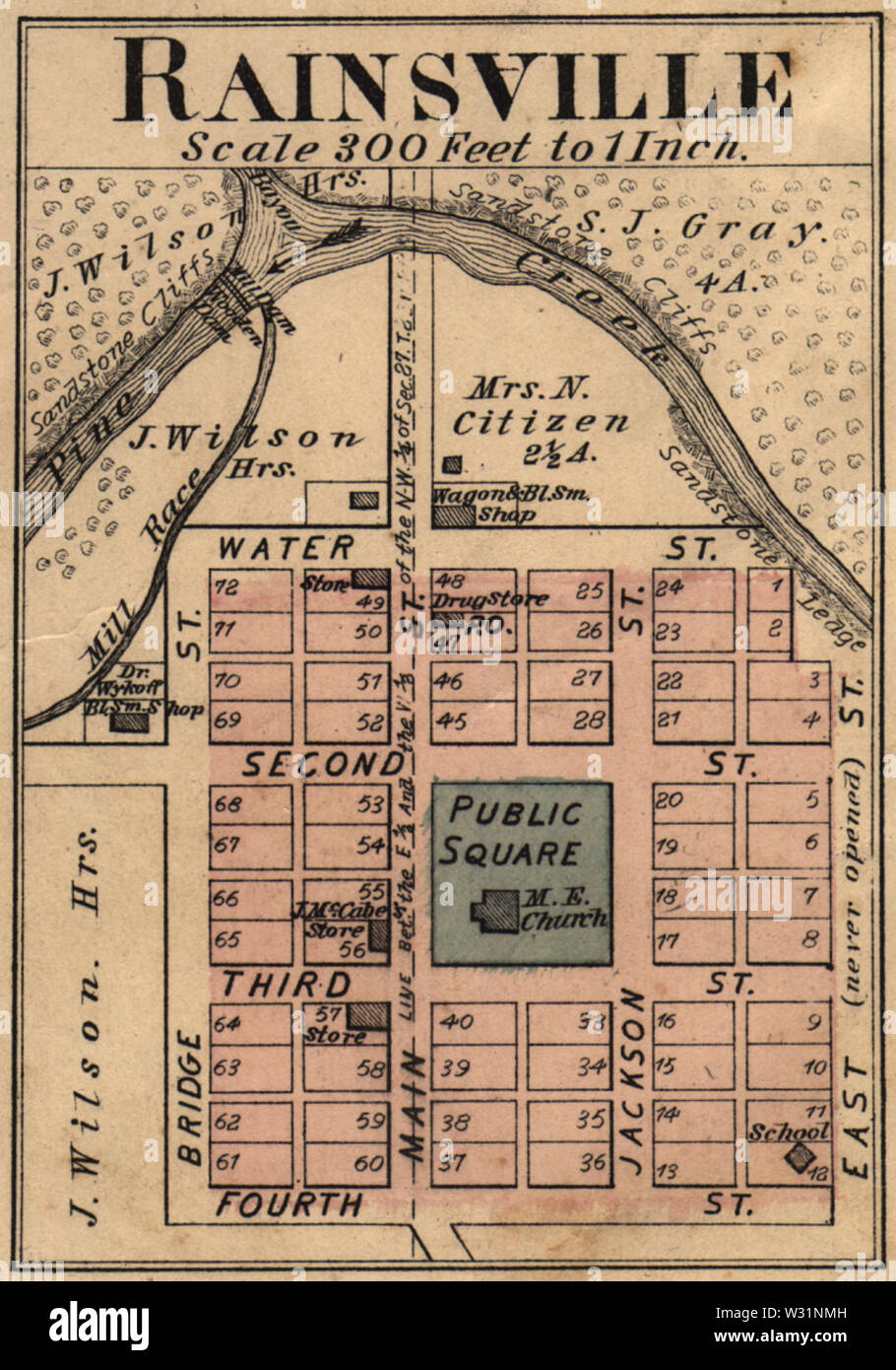 Rainsville Indiana map from 1877 atlas Stock Photo Alamy