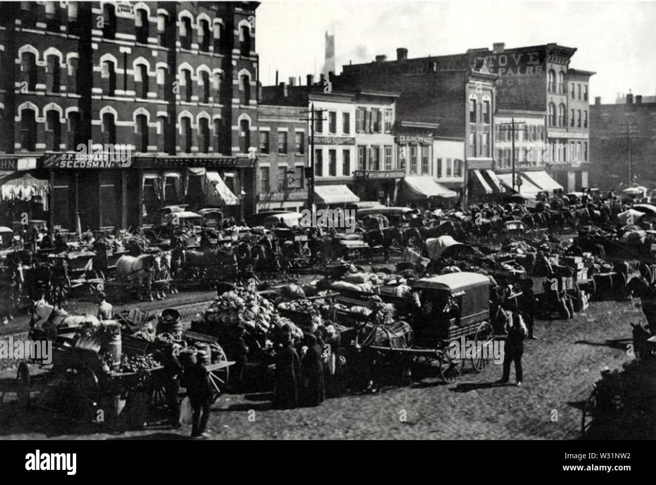 Randolph street in Chicago 1880 Stock Photo Alamy