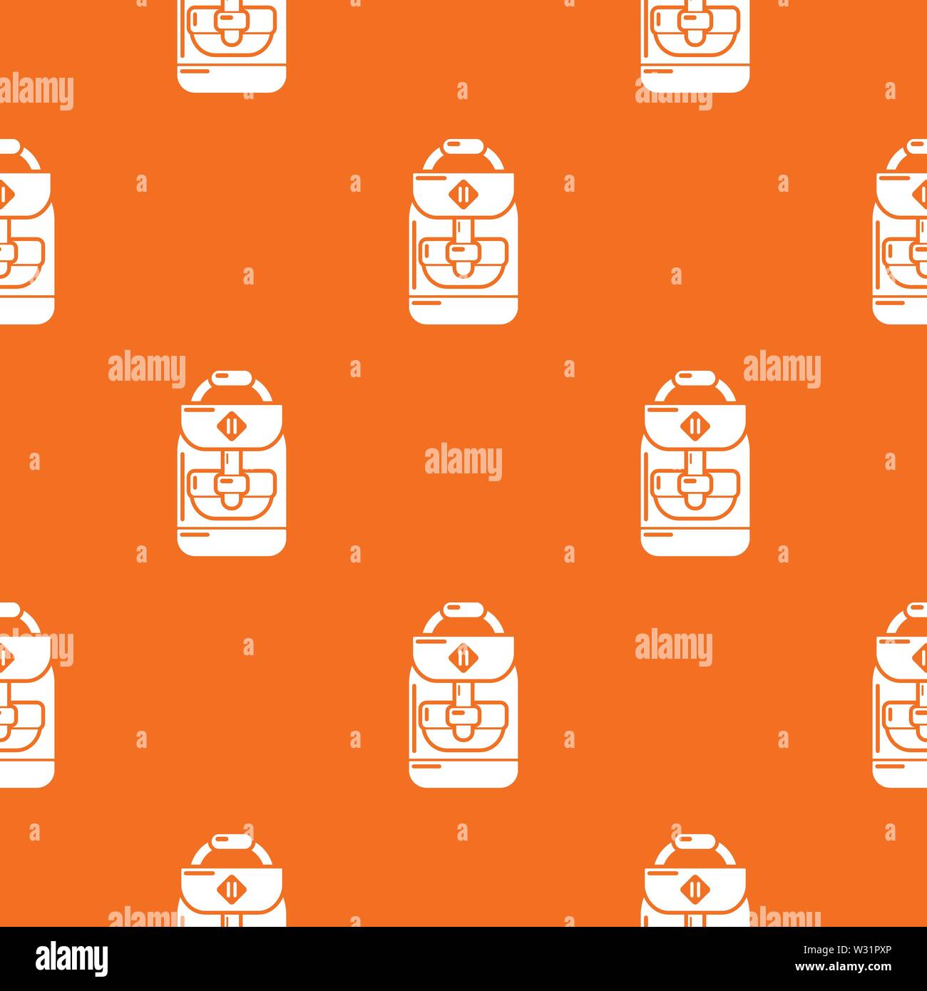 Backpack schoolboy pattern vector orange Stock Vector