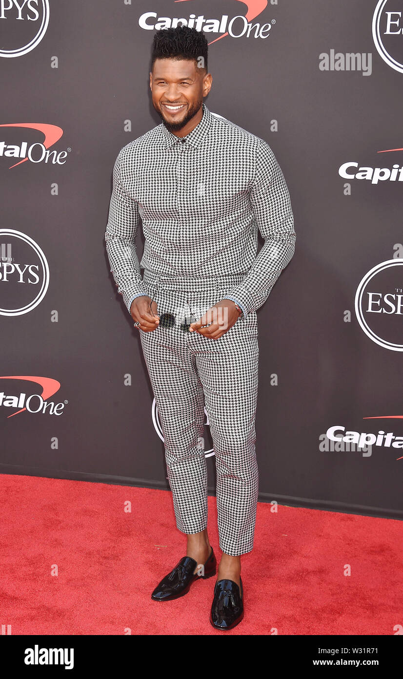 LOS ANGELES, CA - JULY 10: Usher attends the 2019 ESPY Awards at Microsoft Theater on July 10, 2019 in Los Angeles, California. Stock Photo